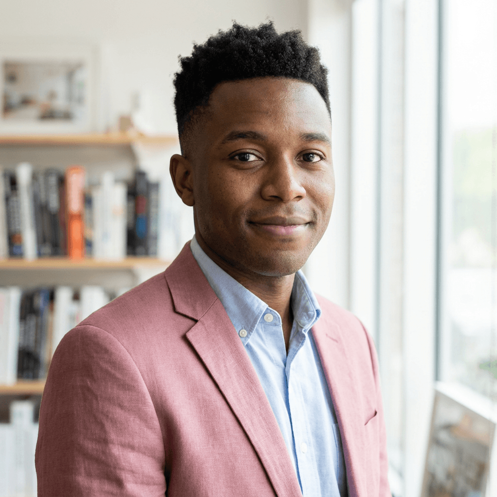 David Okafor at his store counter